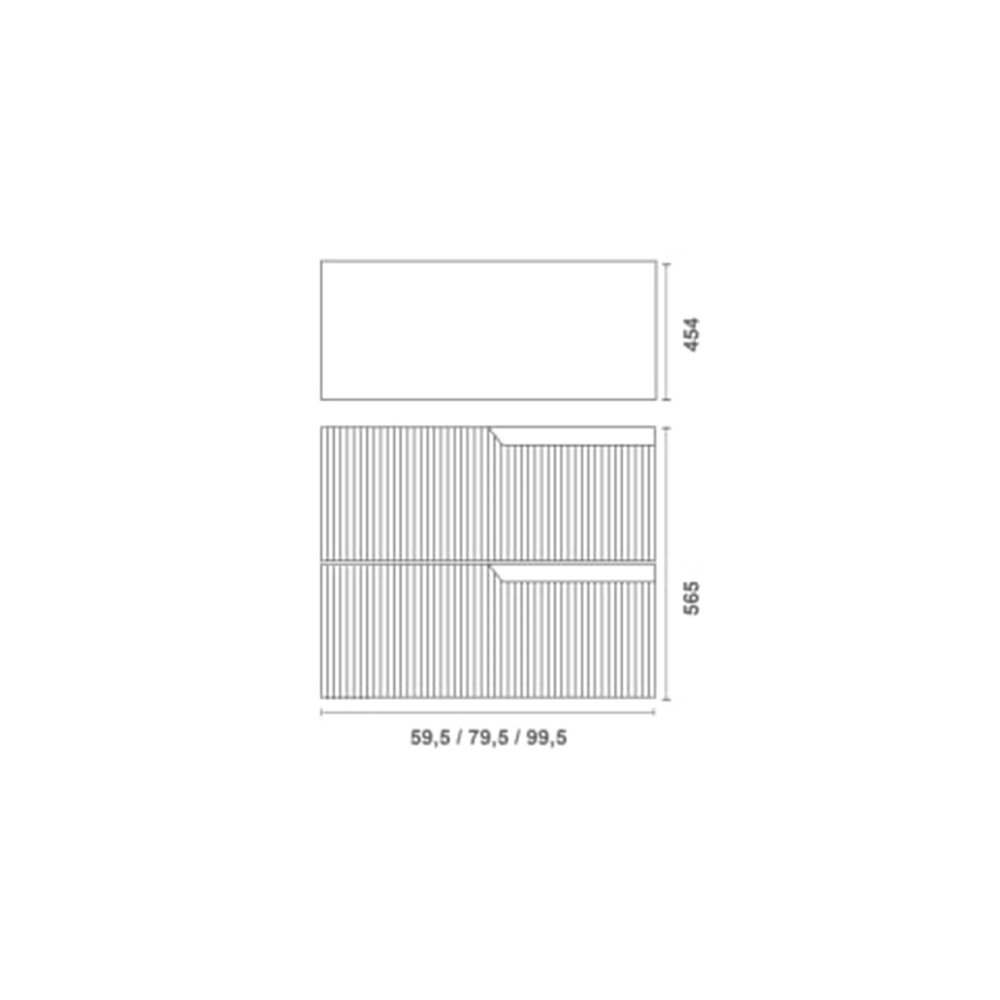 Сет за стенен шкаф Gala Canaletto 2 чекмеджета 60 cm с плот матово бяло