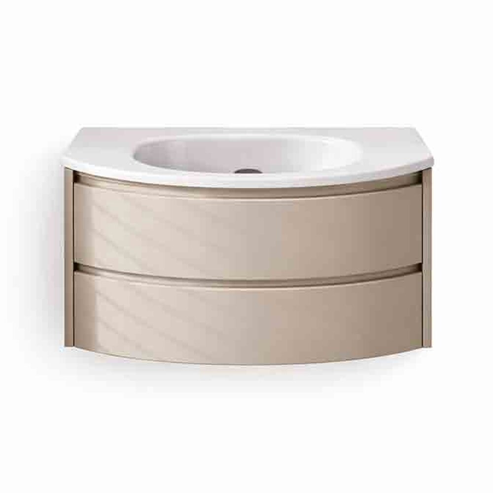 Сет за окачен шкаф KolpaSan Joy 2 чекмеджета 80 cm с финал light grey и бял умивалник