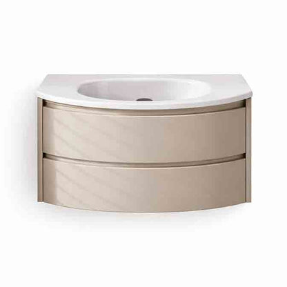 Сет за окачен шкаф KolpaSan Joy 2 чекмеджета 80 cm с финал light grey и бял умивалник