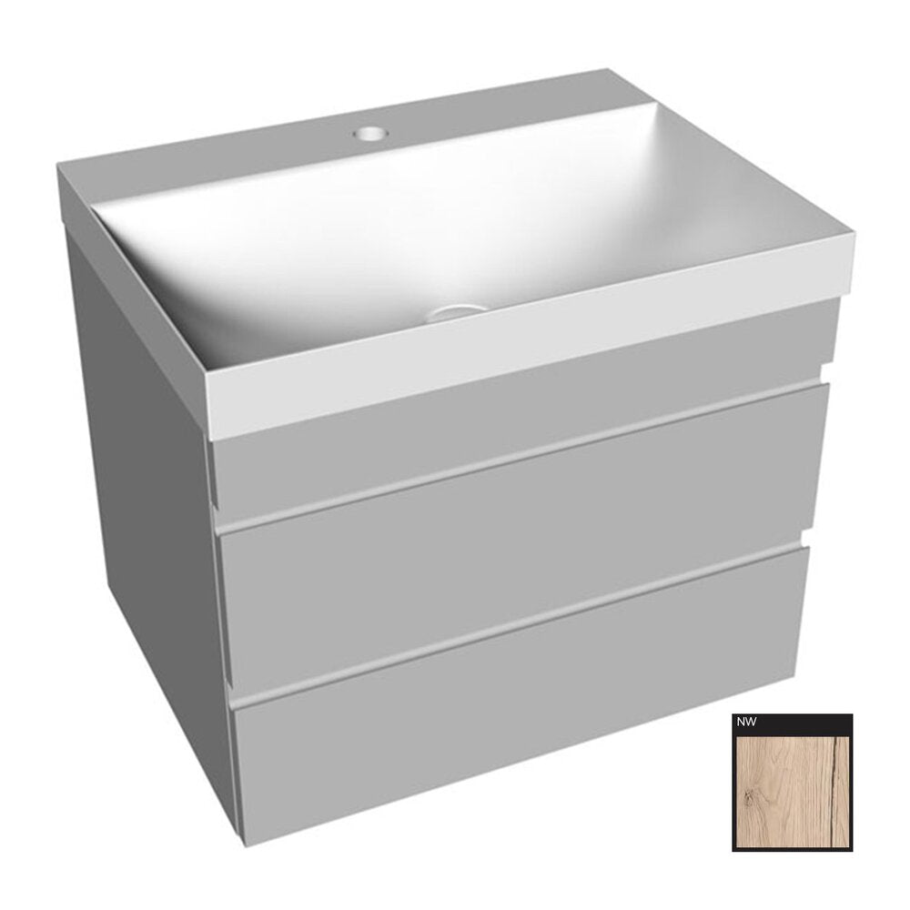KolpaSan Naomi Wall-Mounted Base Cabinet Set with 60 cm Sink