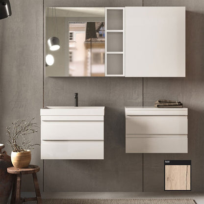 KolpaSan Naomi Wall-Mounted Base Cabinet Set with 60 cm Sink