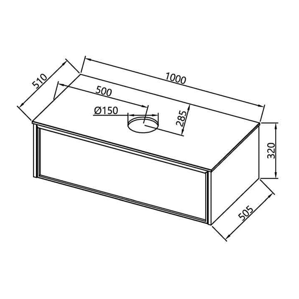 Комплект за окачен шкаф KolpaSan Orphia 1 чекмедже 100 cm завършване light grey с плот Kerrock