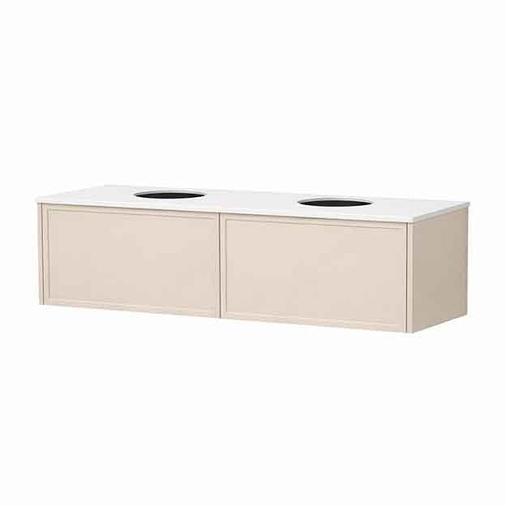 Сет за стенен шкаф KolpaSan Orphia 2 чекмеджета 140 см с покритие light grey и плот Kerrock