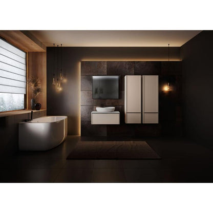 Сет за стенен шкаф KolpaSan Orphia 2 чекмеджета 140 см с покритие light grey и плот Kerrock