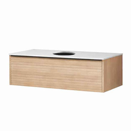 Сет за окачен шкаф KolpaSan Orphia с 1 чекмедже 100 cm, финиш акация с плот Kerrock