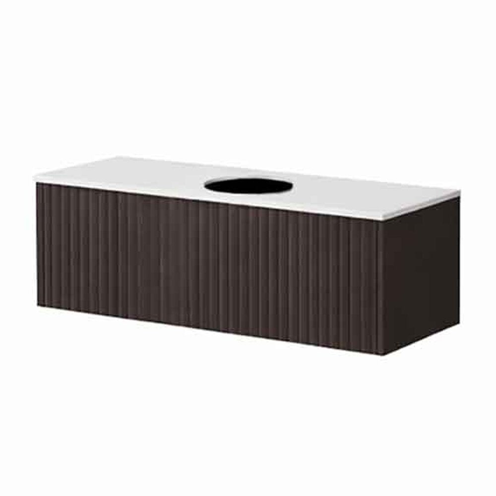 Сет за окачен шкаф KolpaSan Orphia с 1 чекмедже 80 cm графит черен с плота Kerrock