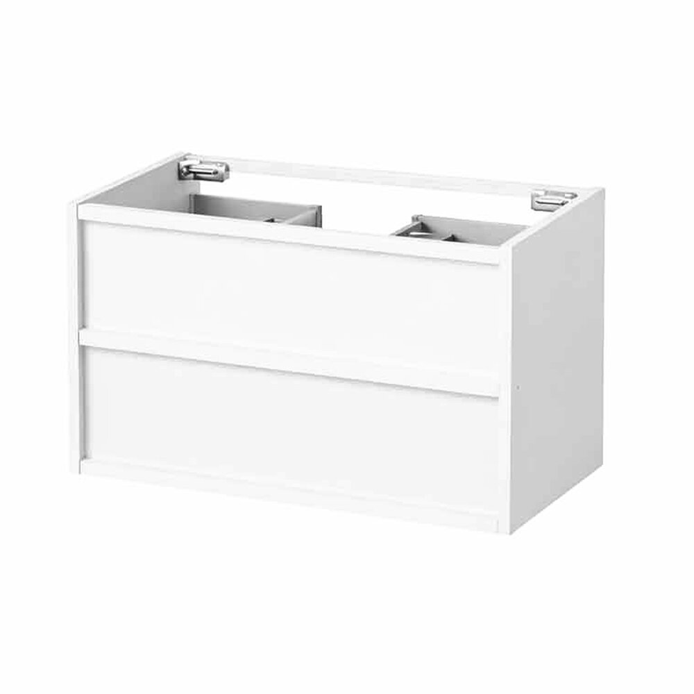Комплект стенен шкаф KolpaSan Storia 2 чекмеджета 80 cm бял с композитен умивалник Kerrock бял