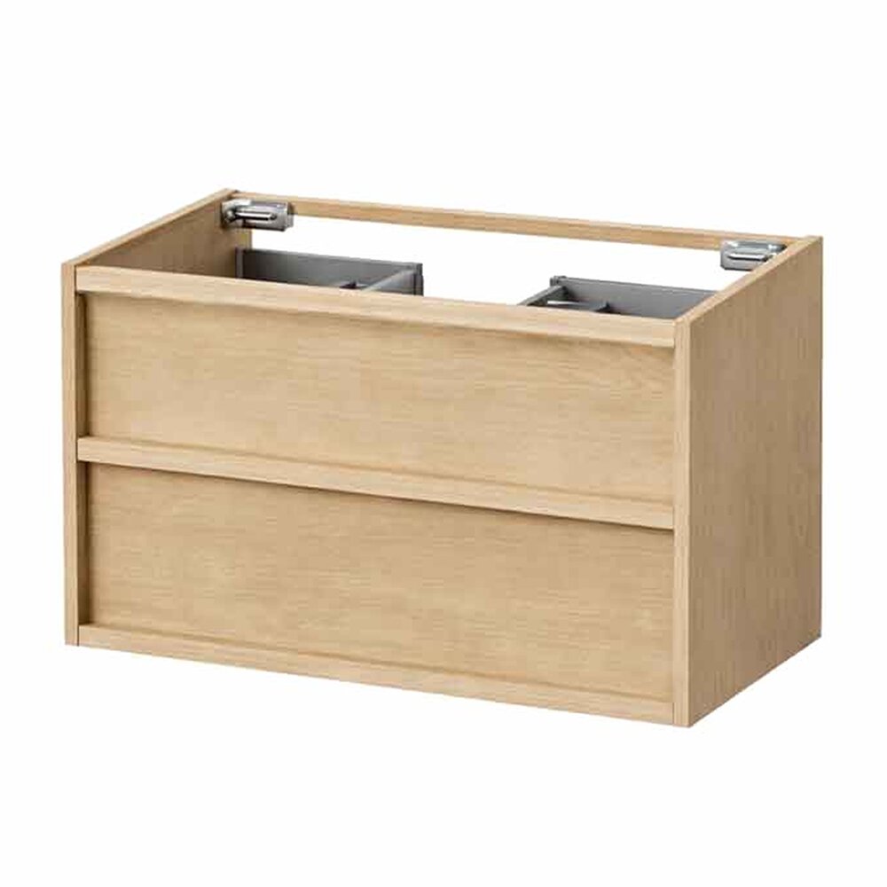 Сет за окачен шкаф KolpaSan Storia 2 чекмеджета 90 cm с композитен умивалник Kerrock бял