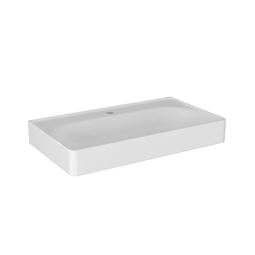 Floor cabinet set light gray Krofam Moss 70 cm, built-in sink Krofam Moss 70 cm and mirror