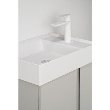 Hanging cabinet set light gray Krofam Uniq 49 cm, built-in sink Krofam Uniq 50 cm with battery hole