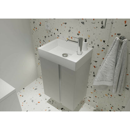 Hanging cabinet set light gray Krofam Uniq 49 cm, built-in sink Krofam Uniq 50 cm with battery hole