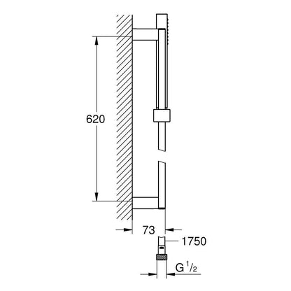 Сет душ Grohe Euphoria Cube Stick с бар