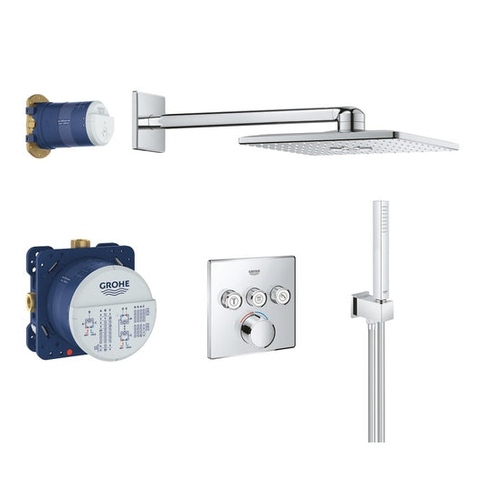 Система за душ Grohe SmartControl 3 изхода вградена квадратна без термостат