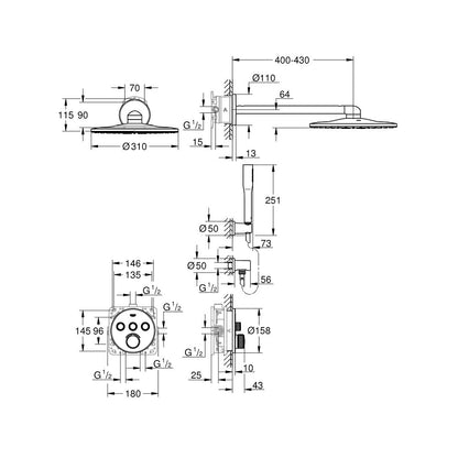 Grohe SmartControl SmartActive 310 Round Shower System