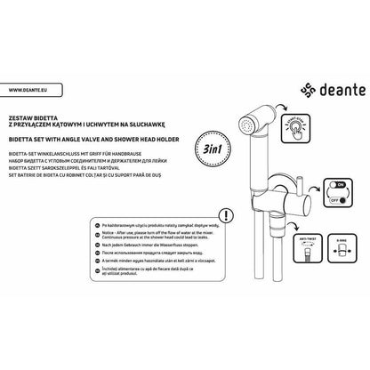 Душ игиеничен с батерия Deante Bidetta хром с вградена батерия за студена вода