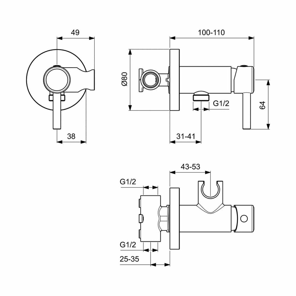 Ideal Standard IdealSpray Hygienic Shower with Chrome Finish