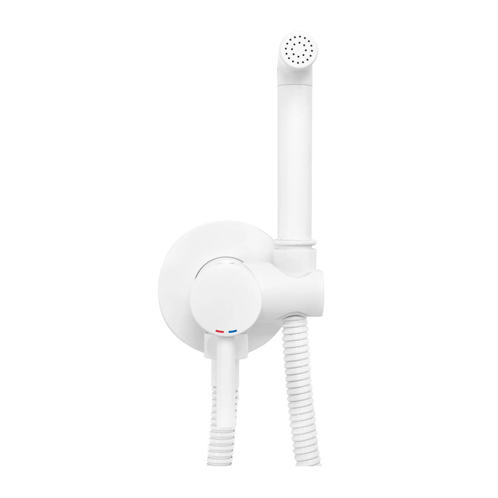 Rea Loop Matte White Hygienic Shower with Built-in Mixer