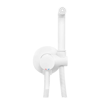Rea Loop Matte White Hygienic Shower with Built-in Mixer