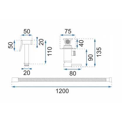Rea Loop Matte White Hygienic Shower with Built-in Mixer