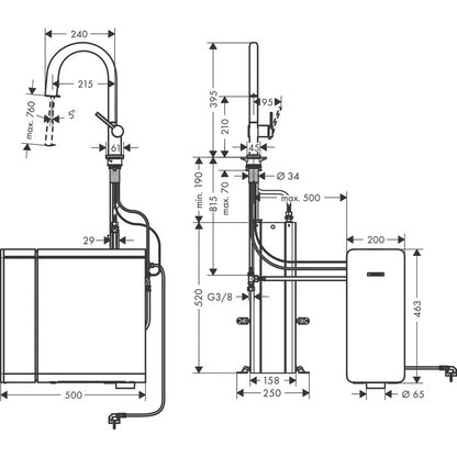 Комплект Hansgrohe Aquittura Select M91 210 SodaSystem sBox с 1 струя