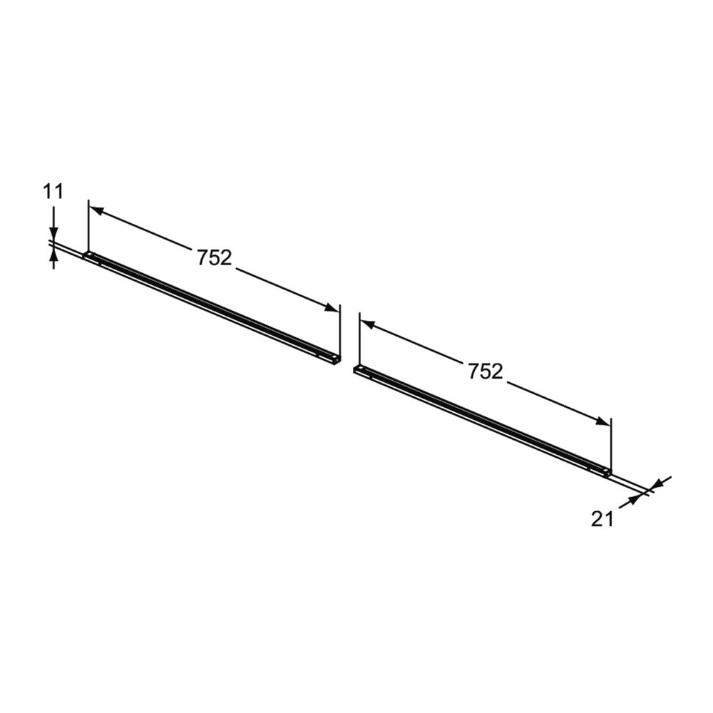 LED лампа за чекмедже Ideal Standard Atelier Conca антрацит 76 см