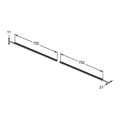 LED лампа за чекмедже Ideal Standard Atelier Conca антрацит 76 см