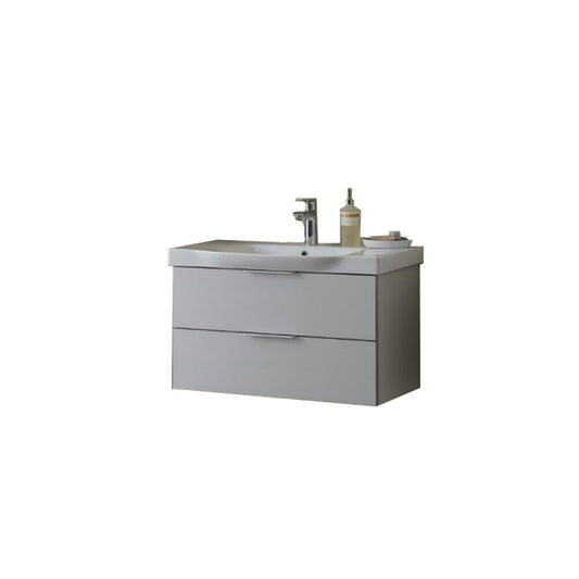 KolpaSan Lana II Wall-Mounted Cabinet and Sink Set, Light Grey, 80 cm