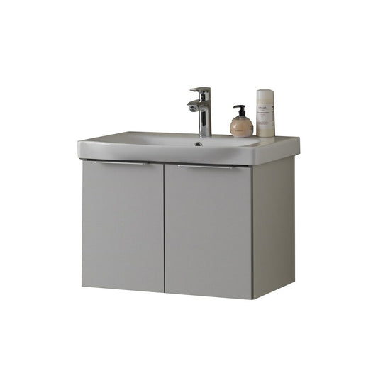 KolpaSan Lana Pal Grey 65 cm Wall-Mounted Cabinet and Sink Set