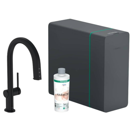 Черен матов комплект Hansgrohe Aquittura Select M91 SodaSystem 210 sBox с 1 струя