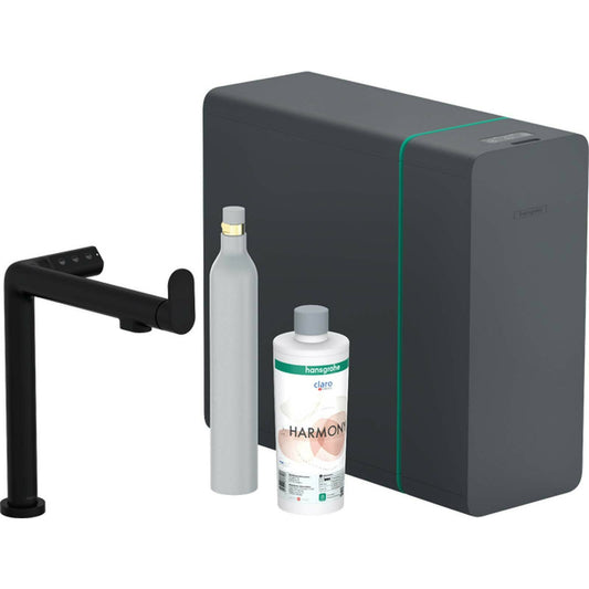 Matte black set Hansgrohe Aquittura Select M91 SodaSystem240 with 1 jet 76810000