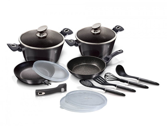 Комплект тенджери и тигани (13 части) Metallic Line Carbon Pro Edition BerlingerHaus BH 7059