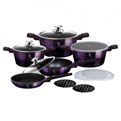 Комплект тенджери и тигани (13 части) Purple Eclipse Collection BerlingerHaus BH 7143