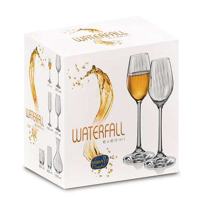 Комплект чаши Bohemia Royal Waterfall, 6 бр., 60 ml 650307