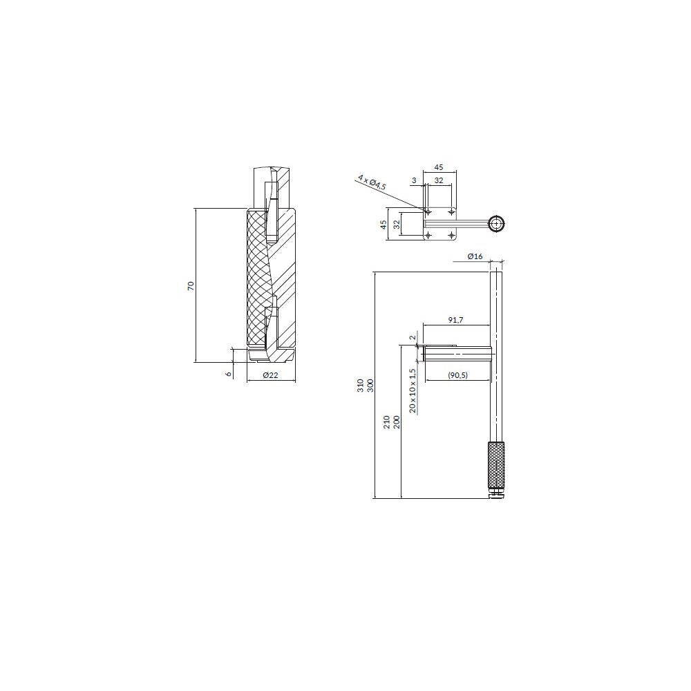 Cersanit Larga Gold Furniture Legs Set