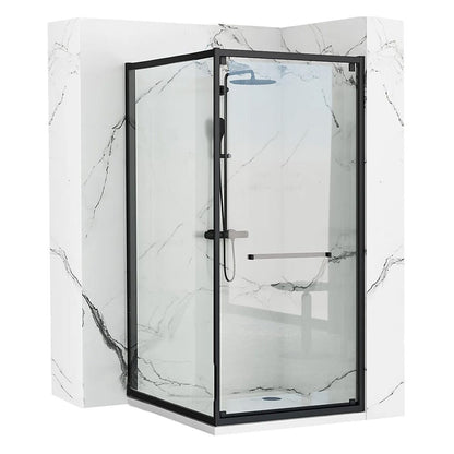 Rea Space In Rectangular Shower Cabin with Black Matte Door 80x100