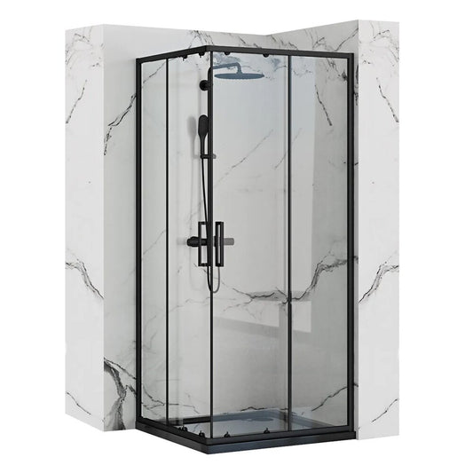 Rea Punto Square Shower Cabin with Sliding Doors 90x90 White