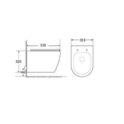 Комплект вграден резервоар Grohe Solido 3 в 1 с черен бутон Even и тоалетна чиния Rune Ivaldi Grande с капак softclose
