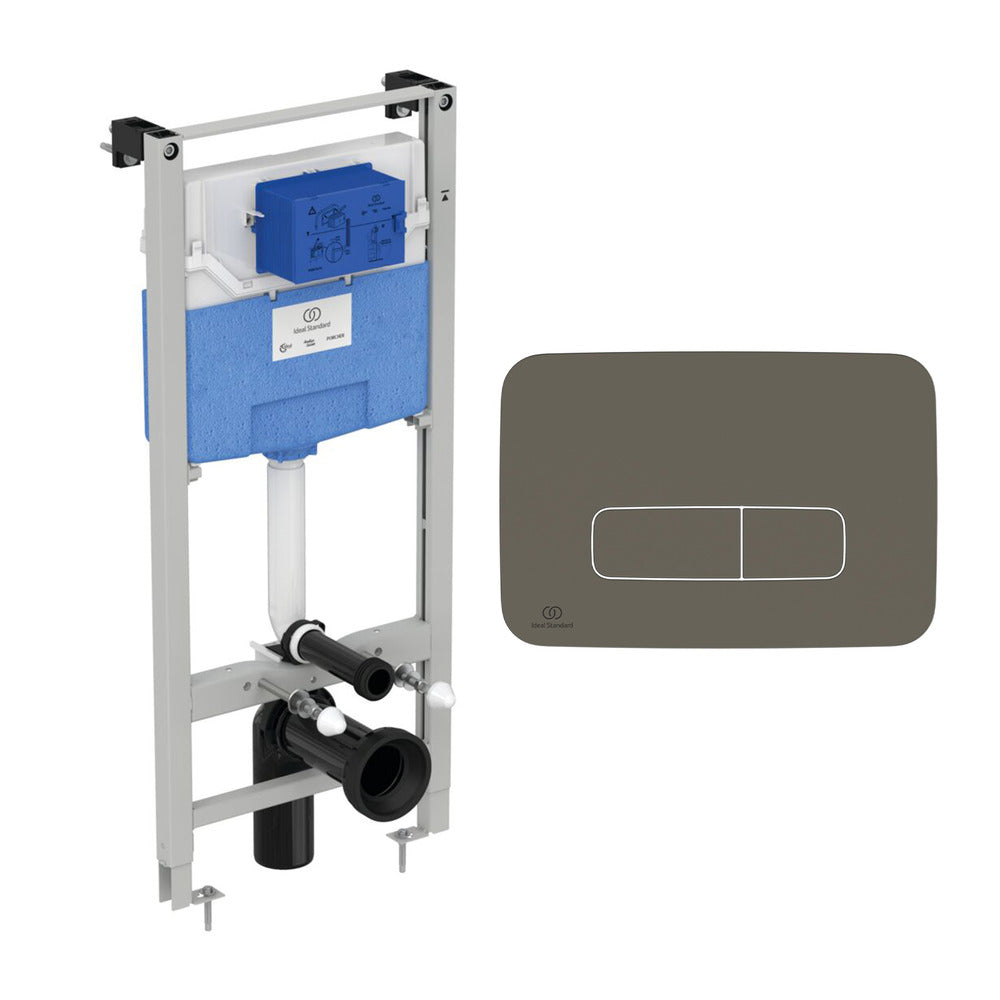 Комплект резервуар за WC с рама Ideal Standard ProSys и клавиша Oleas M3 в цвят Magnetic Grey