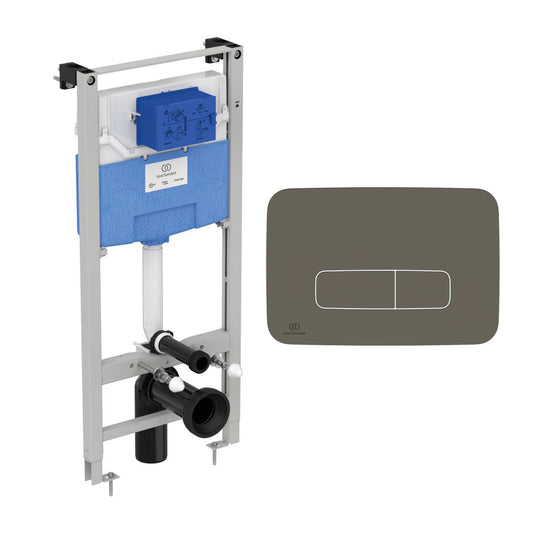 Комплект резервуар за WC с рама Ideal Standard ProSys и клавиша Oleas M3 в цвят Magnetic Grey