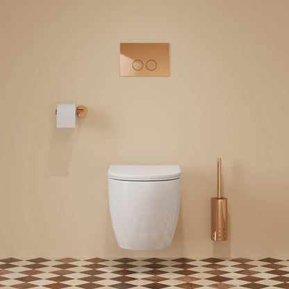 Комплект резервоар за WC с рамка Omnires StrongFrame и капак Minimal в лъскав мед