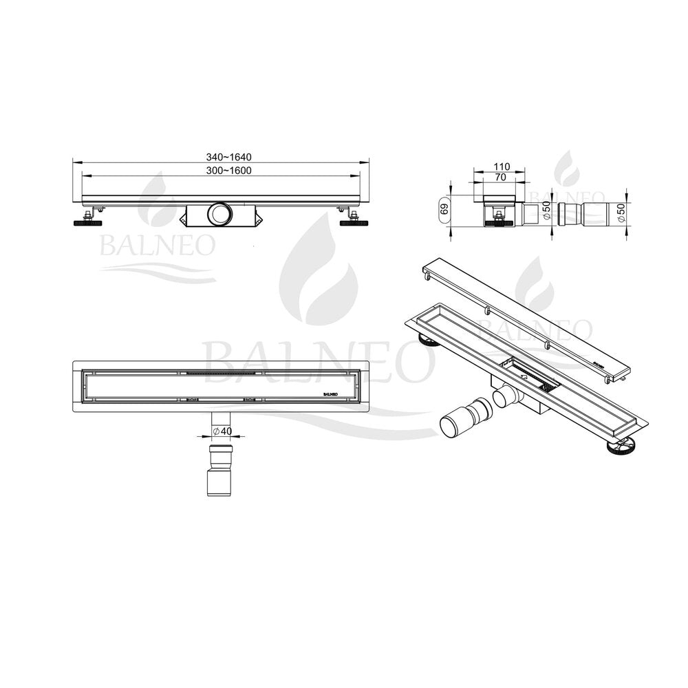 Сет ригола душ с капак Balneo Duplex Next хром гланц - огледало 60 cm
