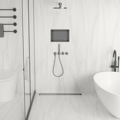 Сет ригола душ плюс капак Balneo Duplex Next покритие Gun Metal 70 cm
