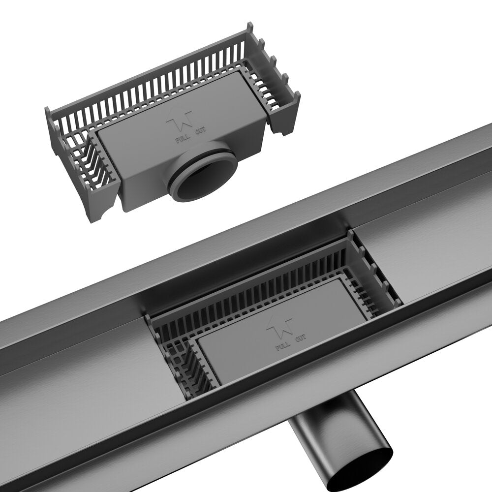 Сет ригола душ плюс капак Balneo Duplex Next покритие Gun Metal 70 cm