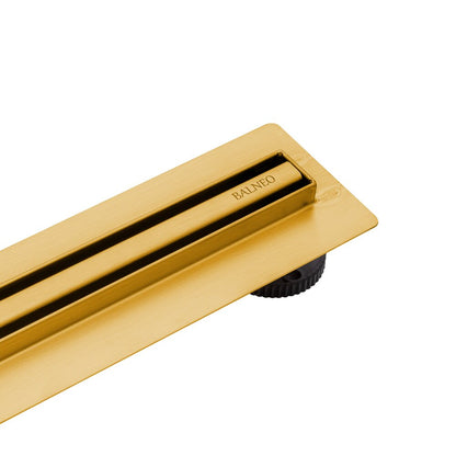 Сет ригола душ плюс капак Balneo Slim & Low ProLine завършващ с лъскаво злато 80 cm