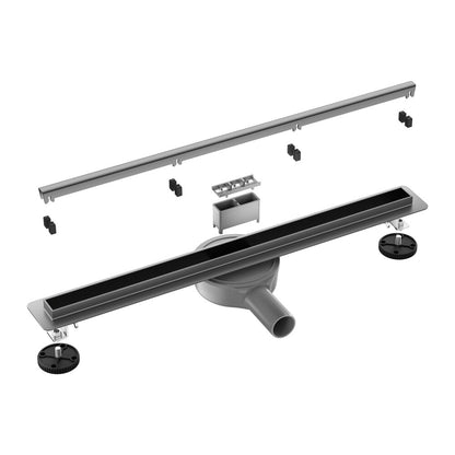 Сет ригола за душ с капак Balneo Slim & Low ProLine покритие Gun Metal 60 cm