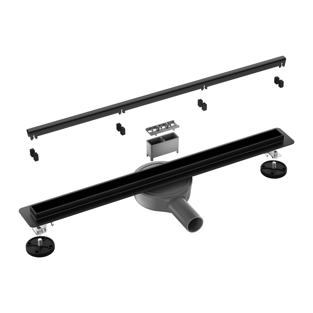 Сет за душ ригола с капак Balneo Slim & Low ProLine матово черно 70 cm