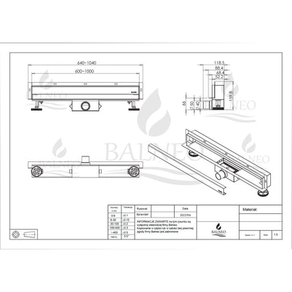 Сет ригола за душ с капак Balneo W-Drain Next инокс 80 cm за стена