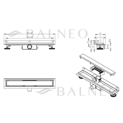 Сет ригола душ плюс капак Balneo Wall & Floor Next финшаж инокс 70 cm