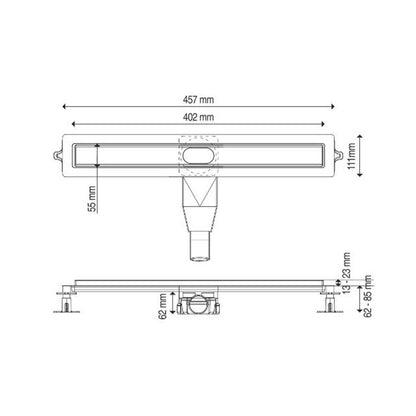 Сет ригола за душ с капак Wirquin Flat Linear инокс 40 cm