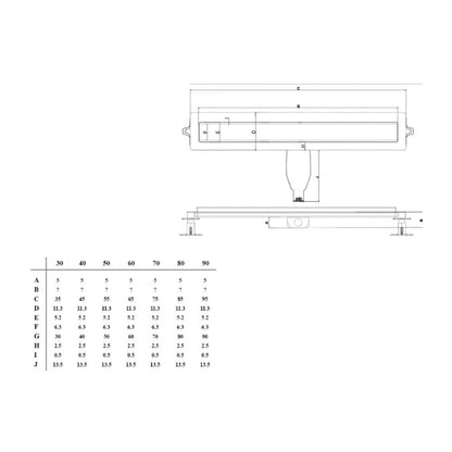 Сет ригола за душ с капак Wirquin Flat Linear инокс 40 cm